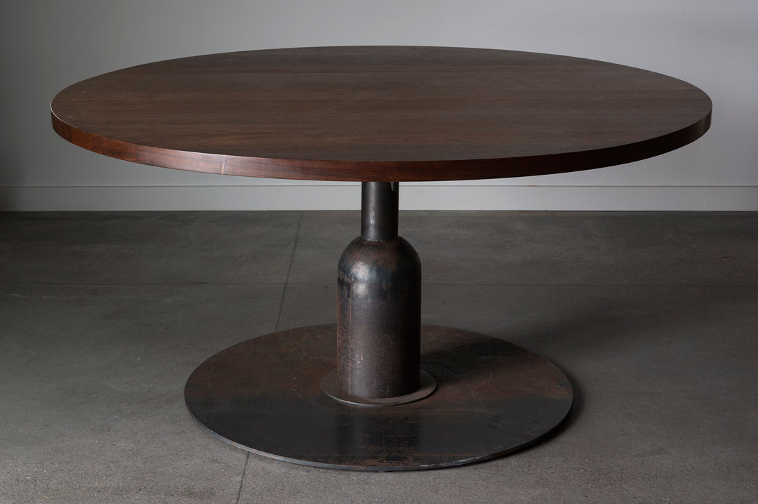 French 1960s round brutalist dining table