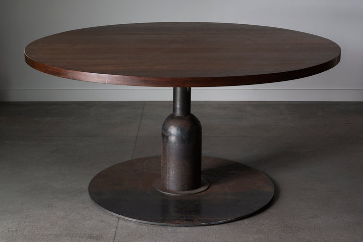 French 1960s round brutalist dining table