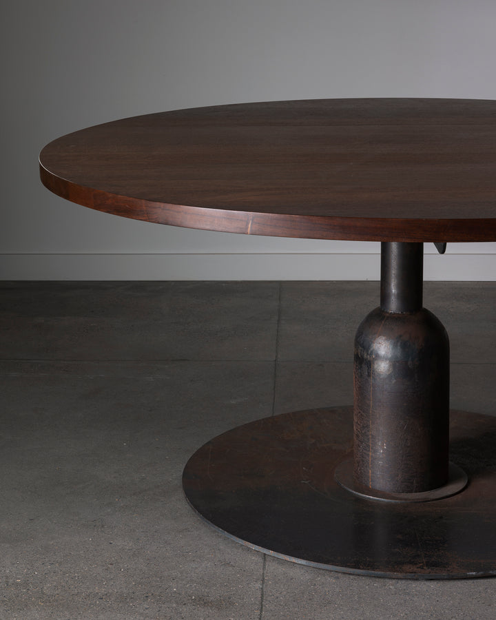 French 1960s round brutalist dining table