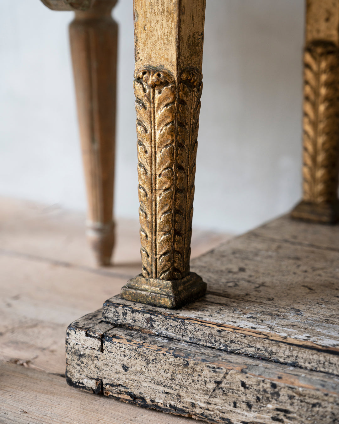 Gustavian Gilt Wood Console Table