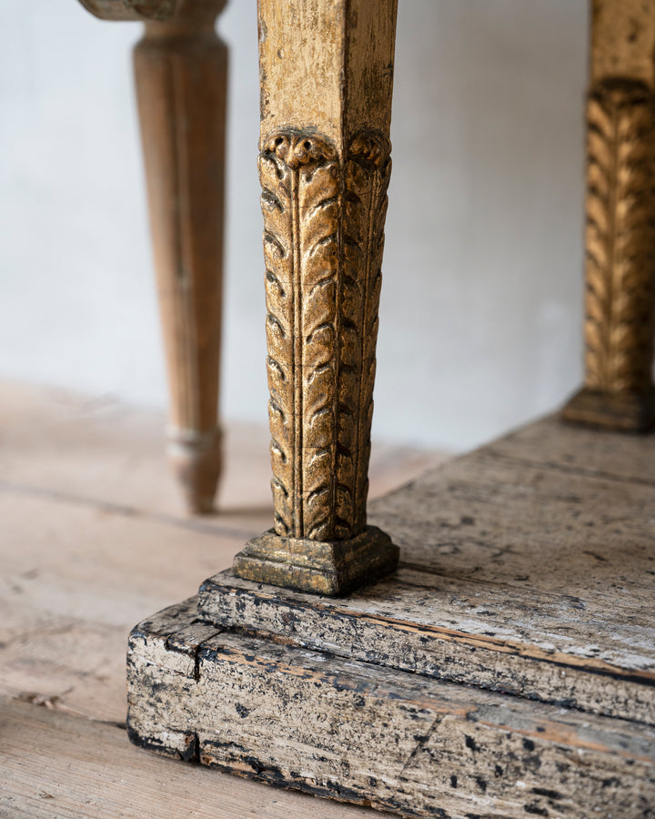 Gustavian Gilt Wood Console Table