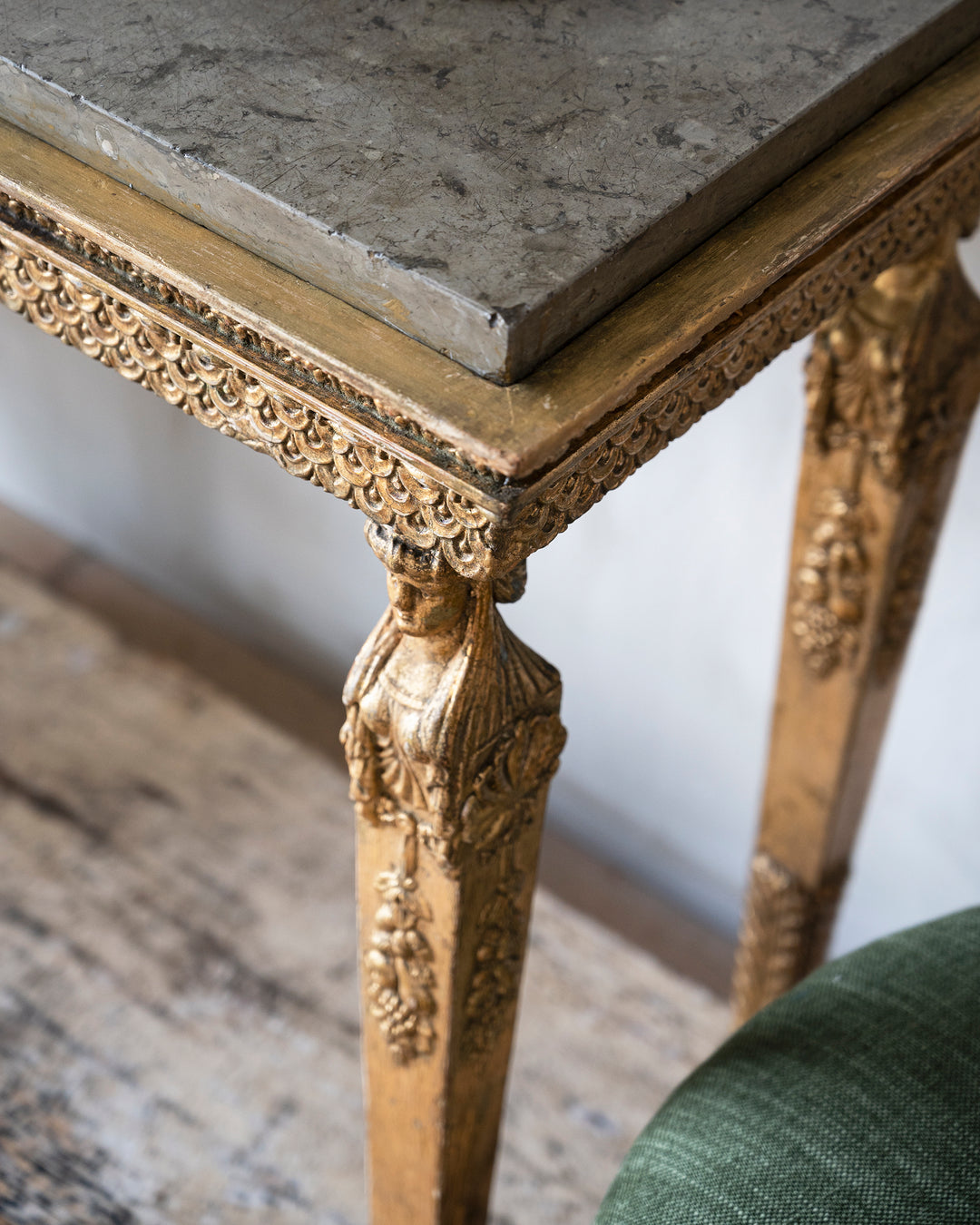 Gustavian Gilt Wood Console Table