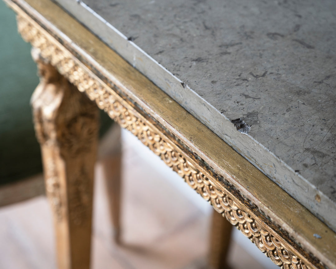 Gustavian Gilt Wood Console Table