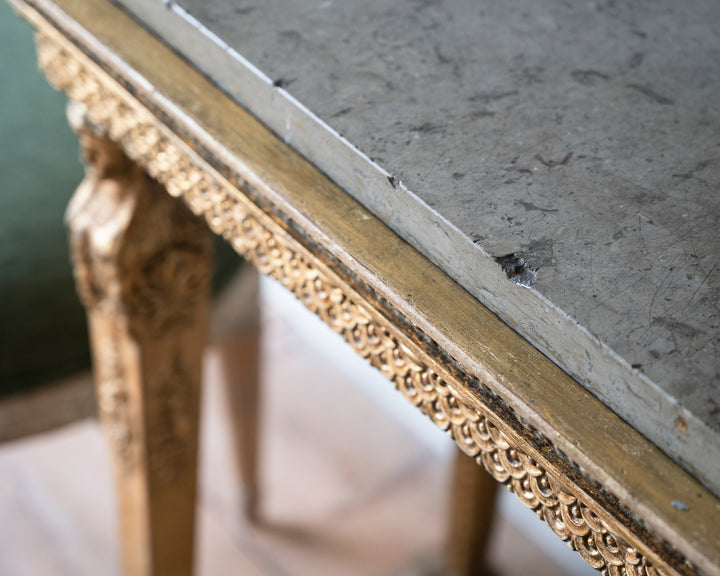 Gustavian Gilt Wood Console Table