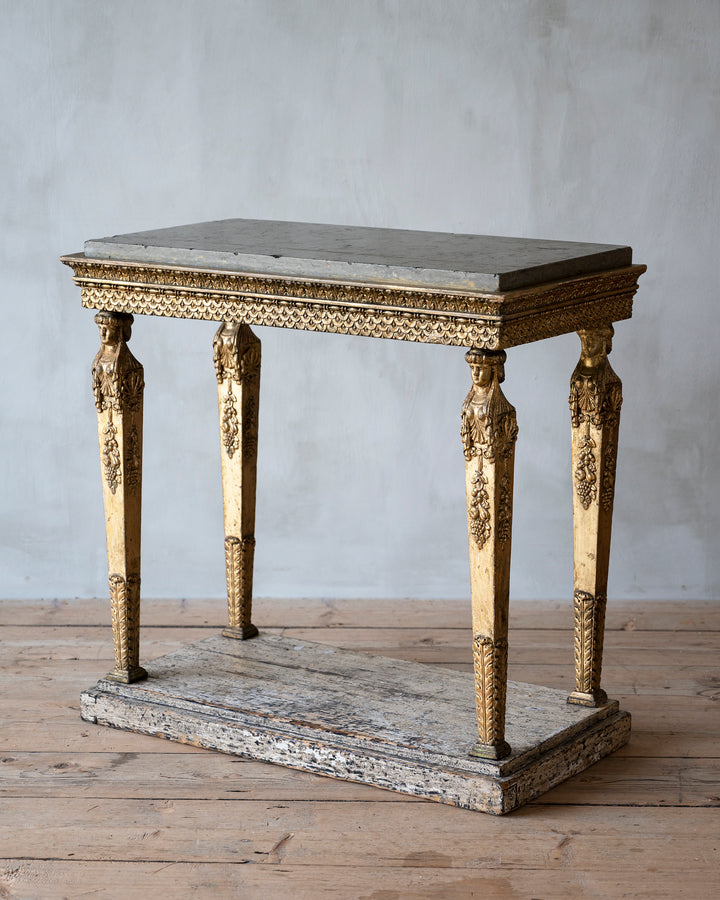Gustavian Gilt Wood Console Table