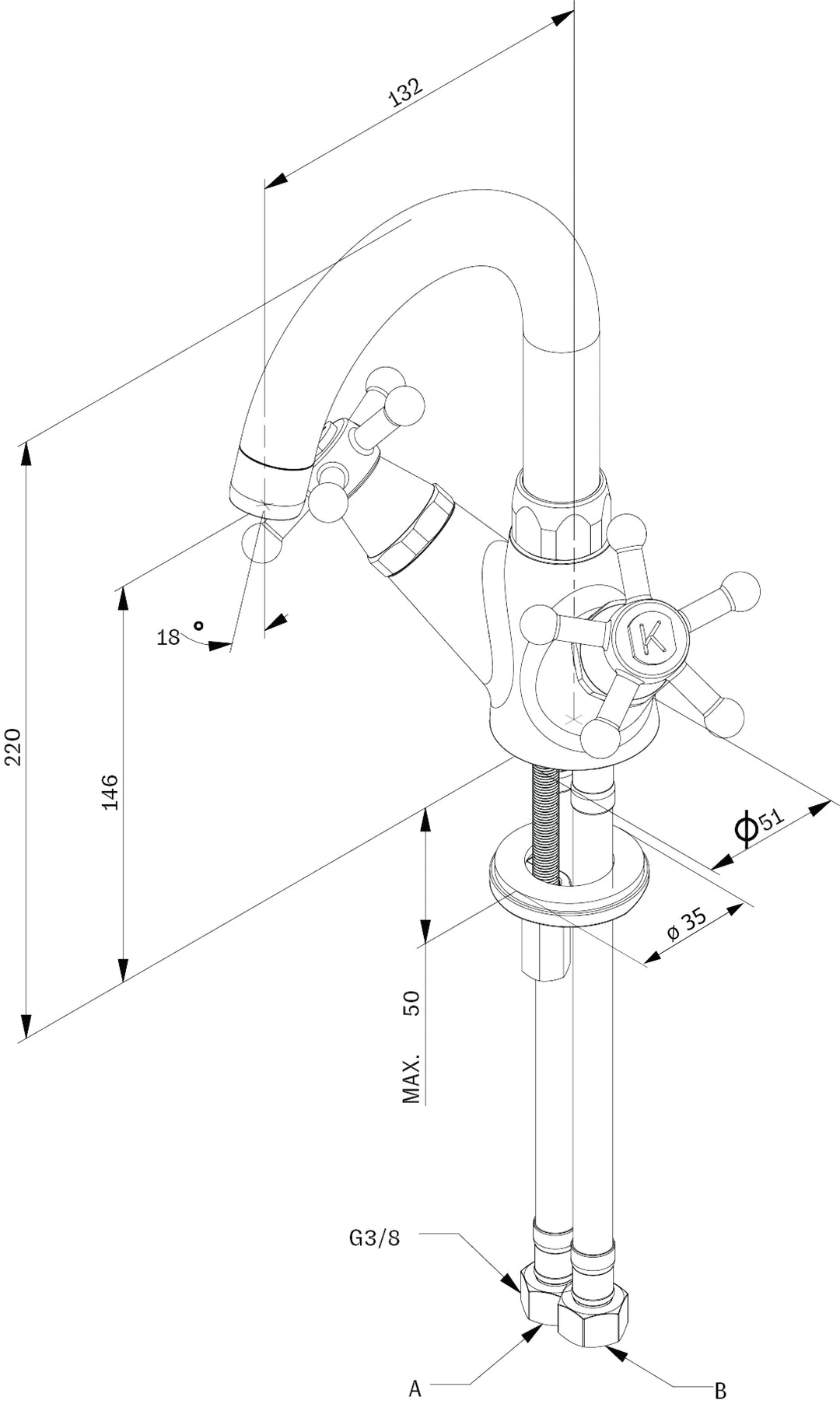 Christiansborg basin fixture - 16.101.555