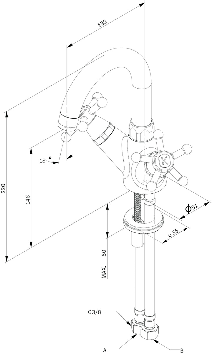 Christiansborg basin fixture - 16.101.555