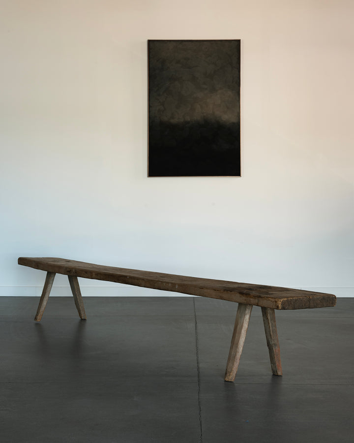 FOLK ART WOODEN BENCH