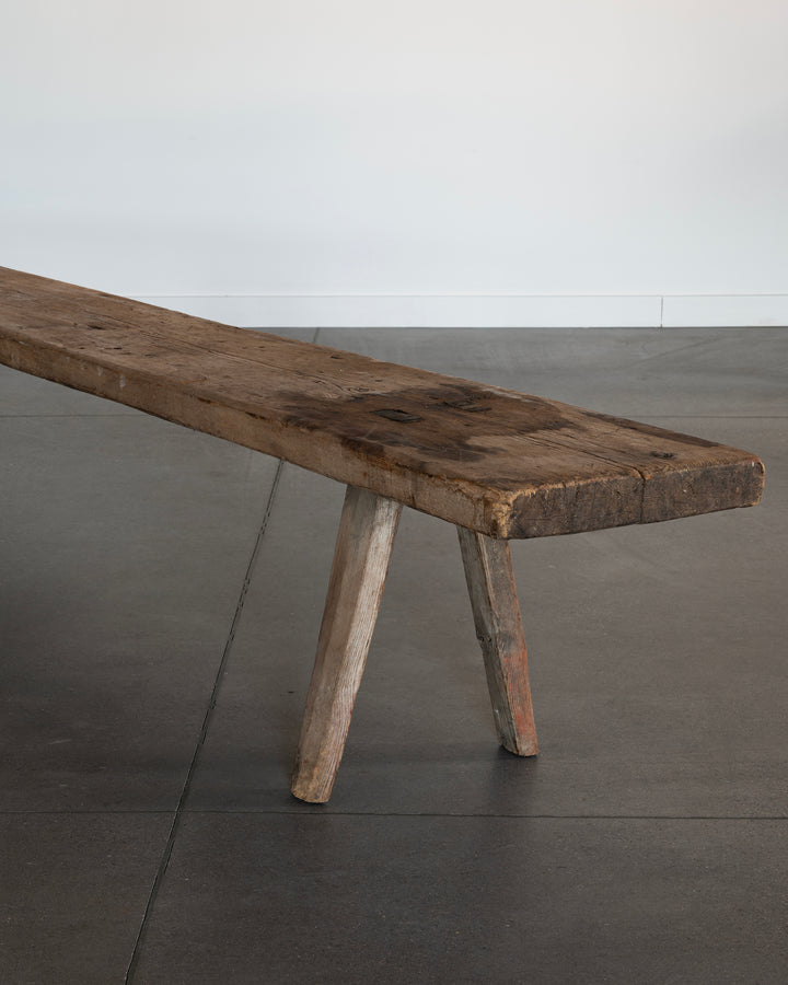 FOLK ART WOODEN BENCH