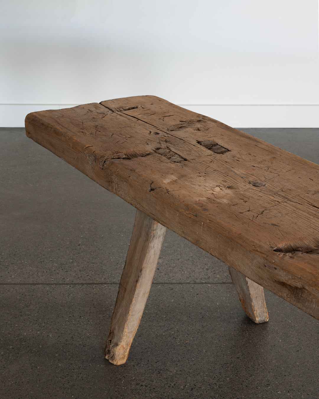FOLK ART WOODEN BENCH