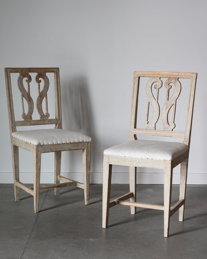 Set of six Gustavian dining chairs