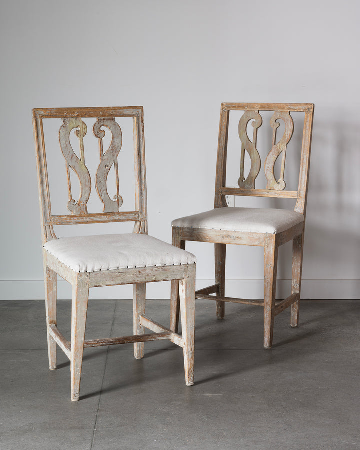 Set of six Gustavian dining chairs