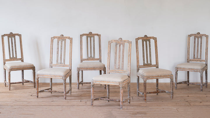SET OF SIX GUSTAVIAN CHAIRS