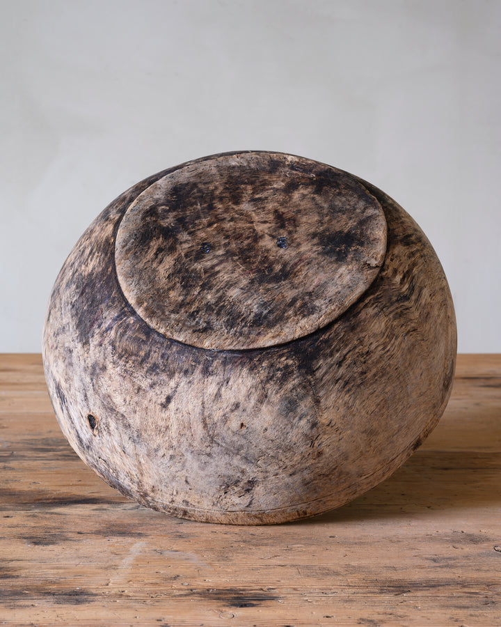 Swedish folk art turned wooden bowl