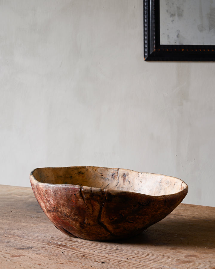 folk art root wood bowl
