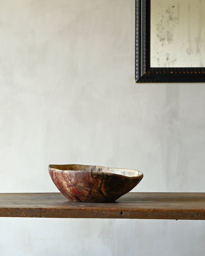 folk art root wood bowl