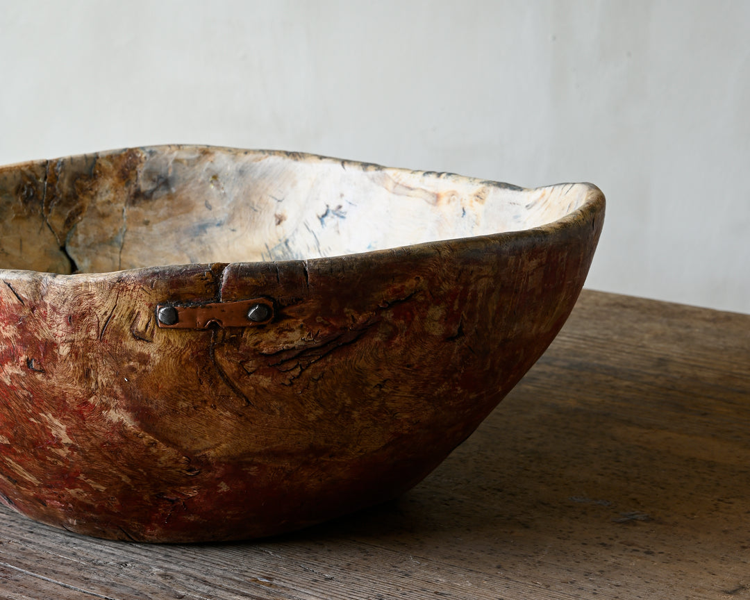folk art root wood bowl