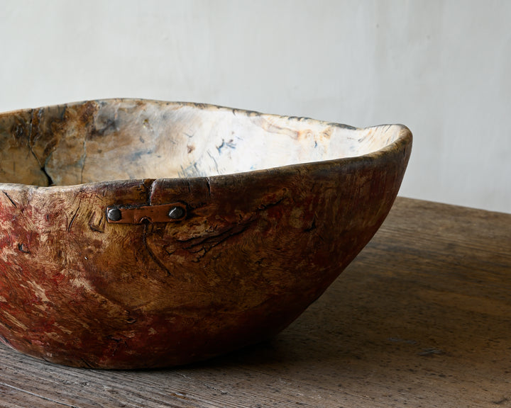 folk art root wood bowl