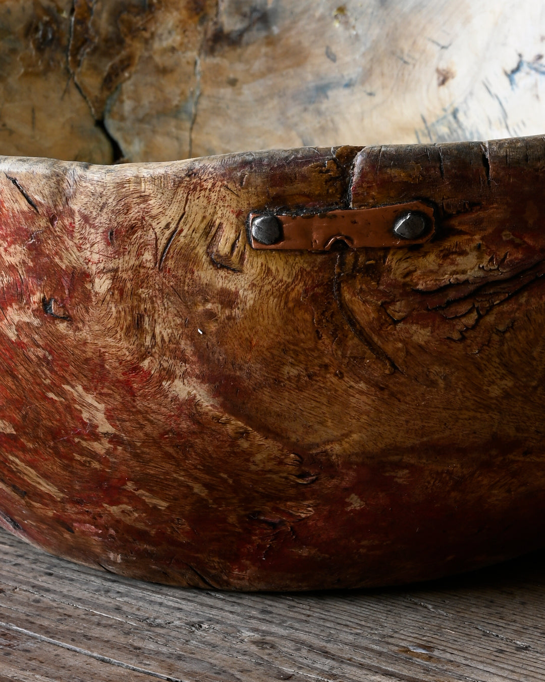 folk art root wood bowl