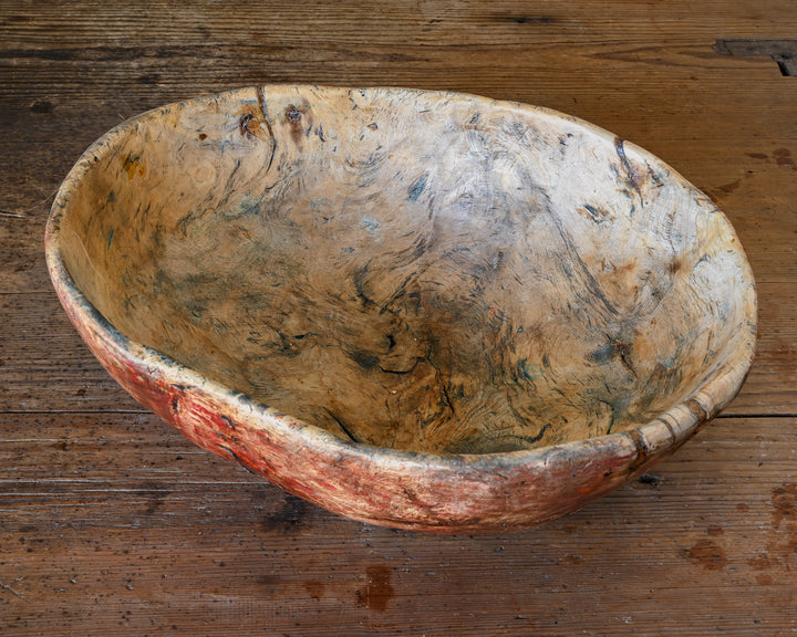folk art root wood bowl