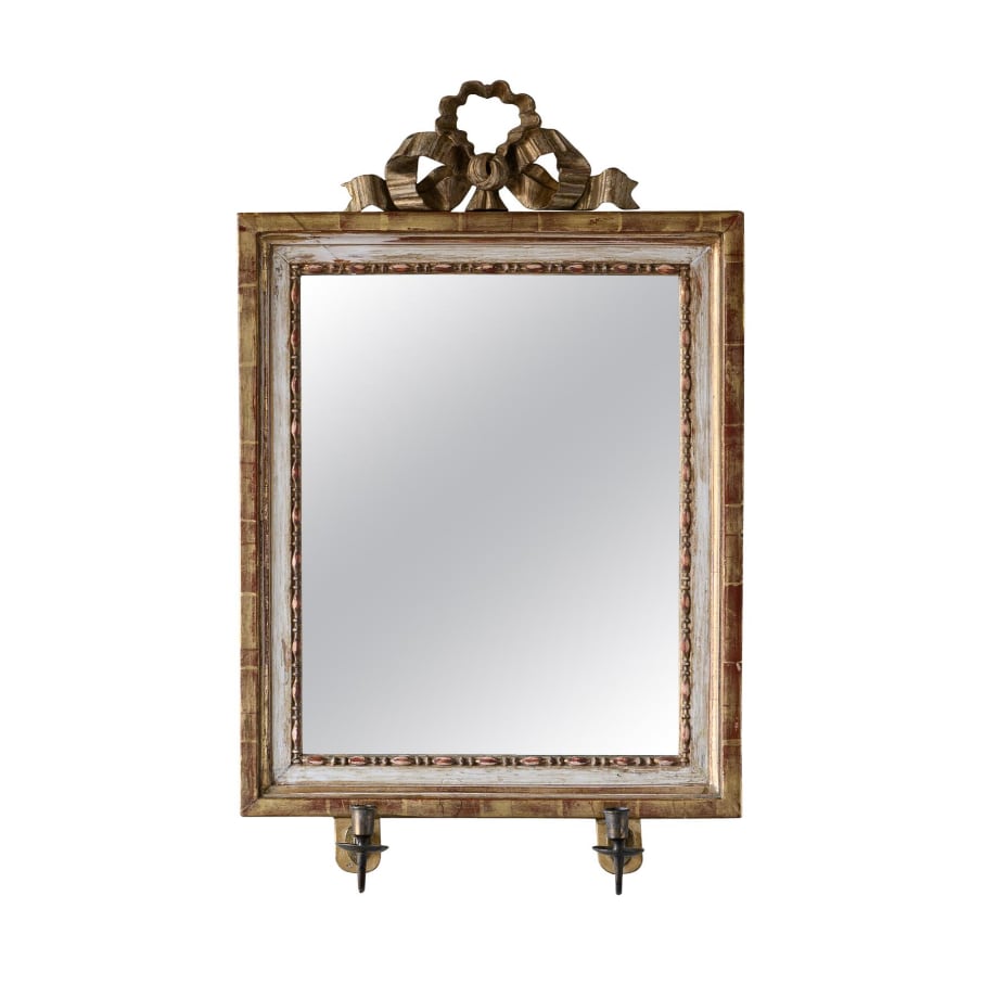 Gustavian mirror scone with two candleholders