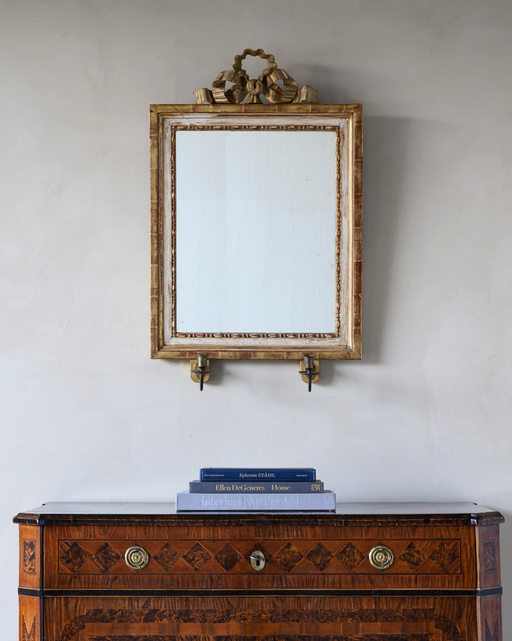 Gustavian mirror scone with two candleholders