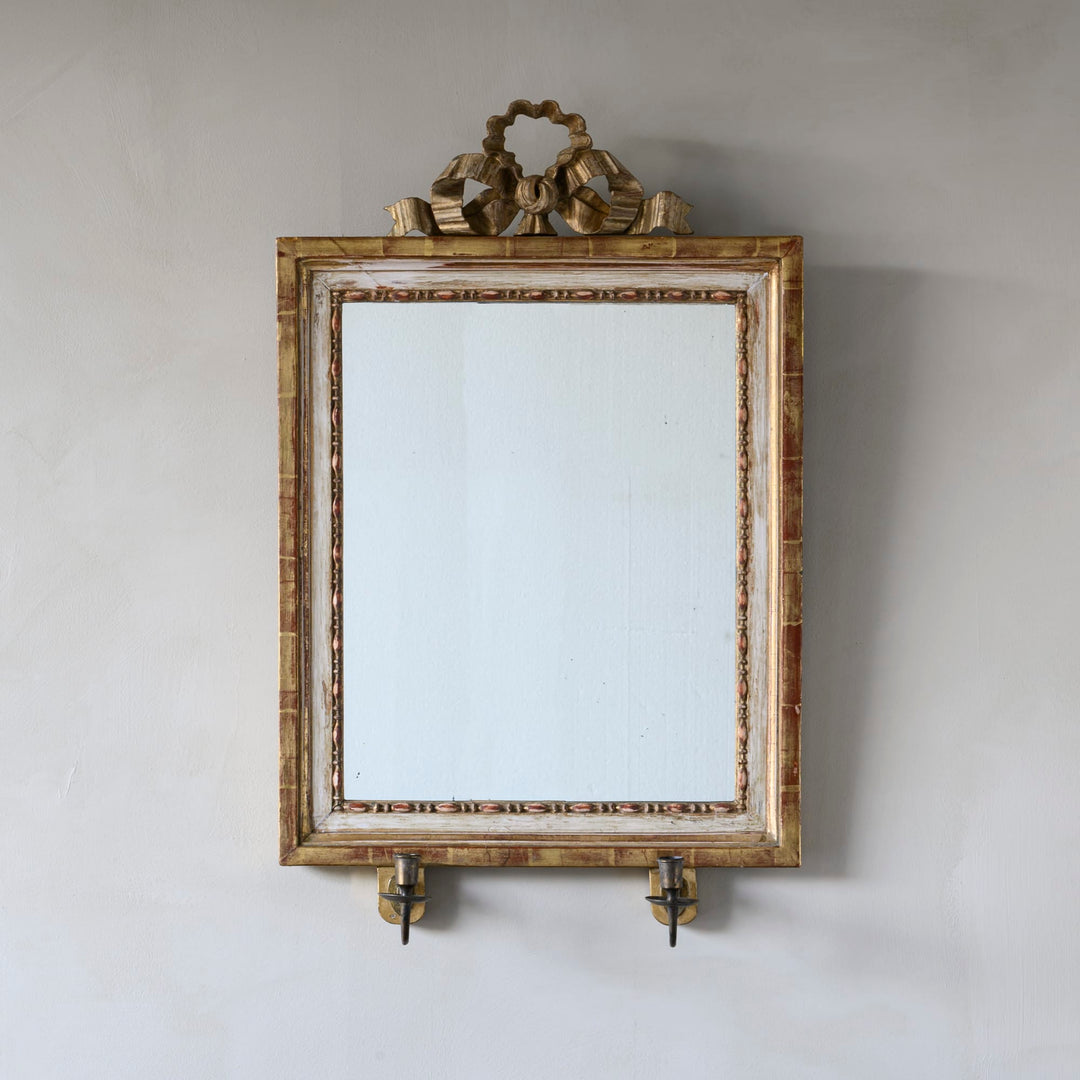 Gustavian mirror scone with two candleholders