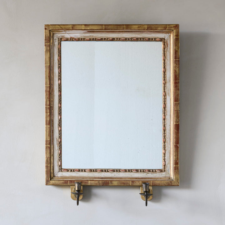 Gustavian mirror scone with two candleholders