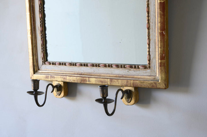 Gustavian mirror scone with two candleholders