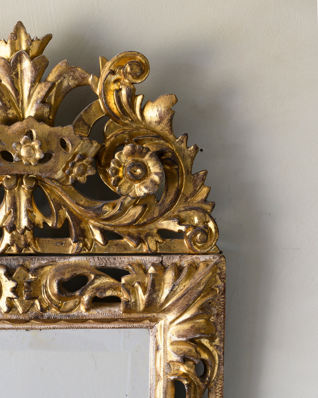 Swedish Baroque gilt-wood mirror