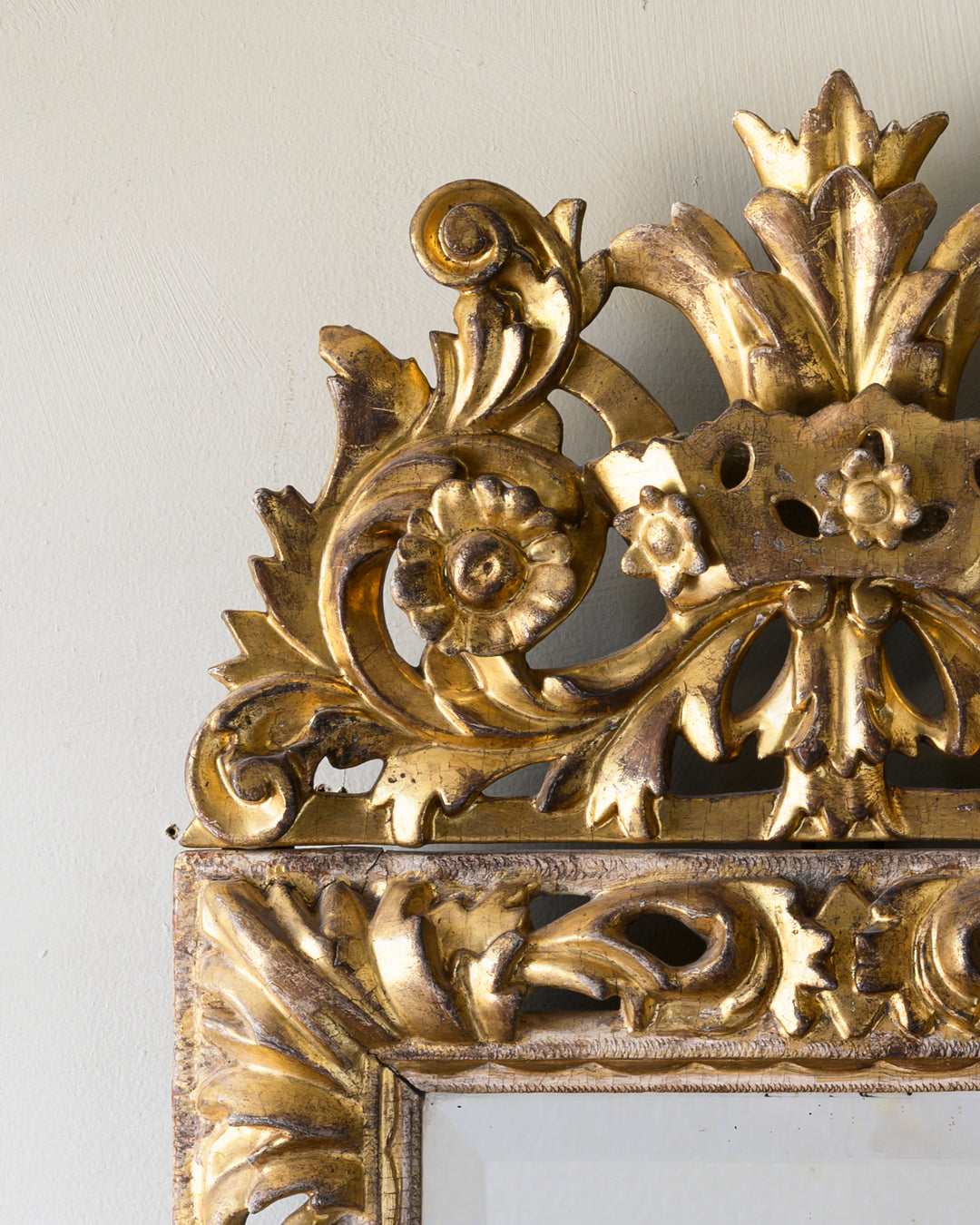 Swedish Baroque gilt-wood mirror