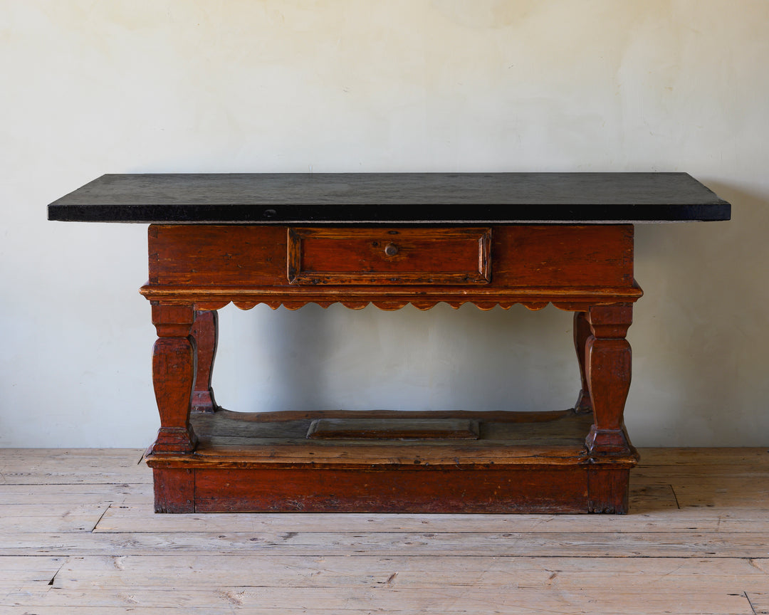 Swedish Baroque limestone top table