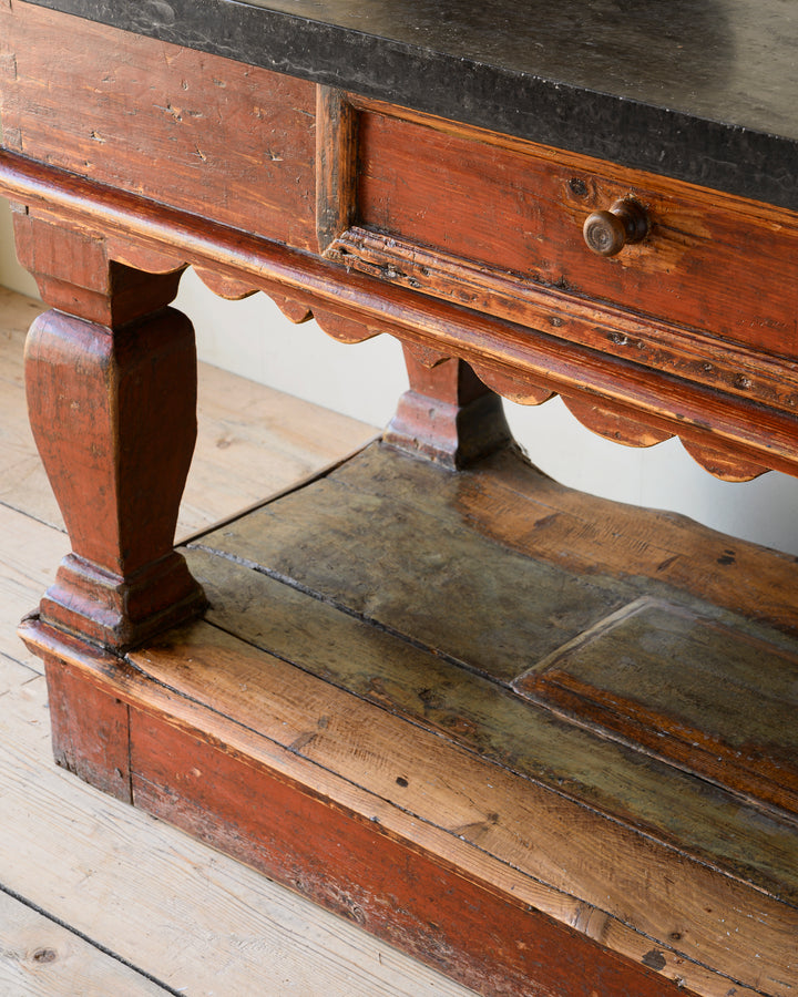 Swedish Baroque limestone top table
