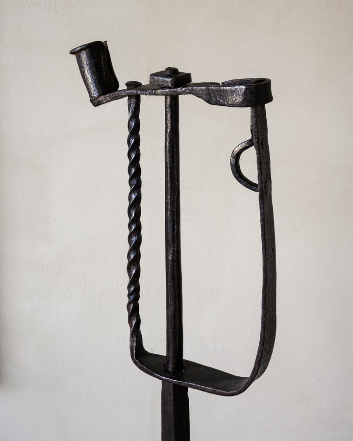 Wrought iron tripod candle holder