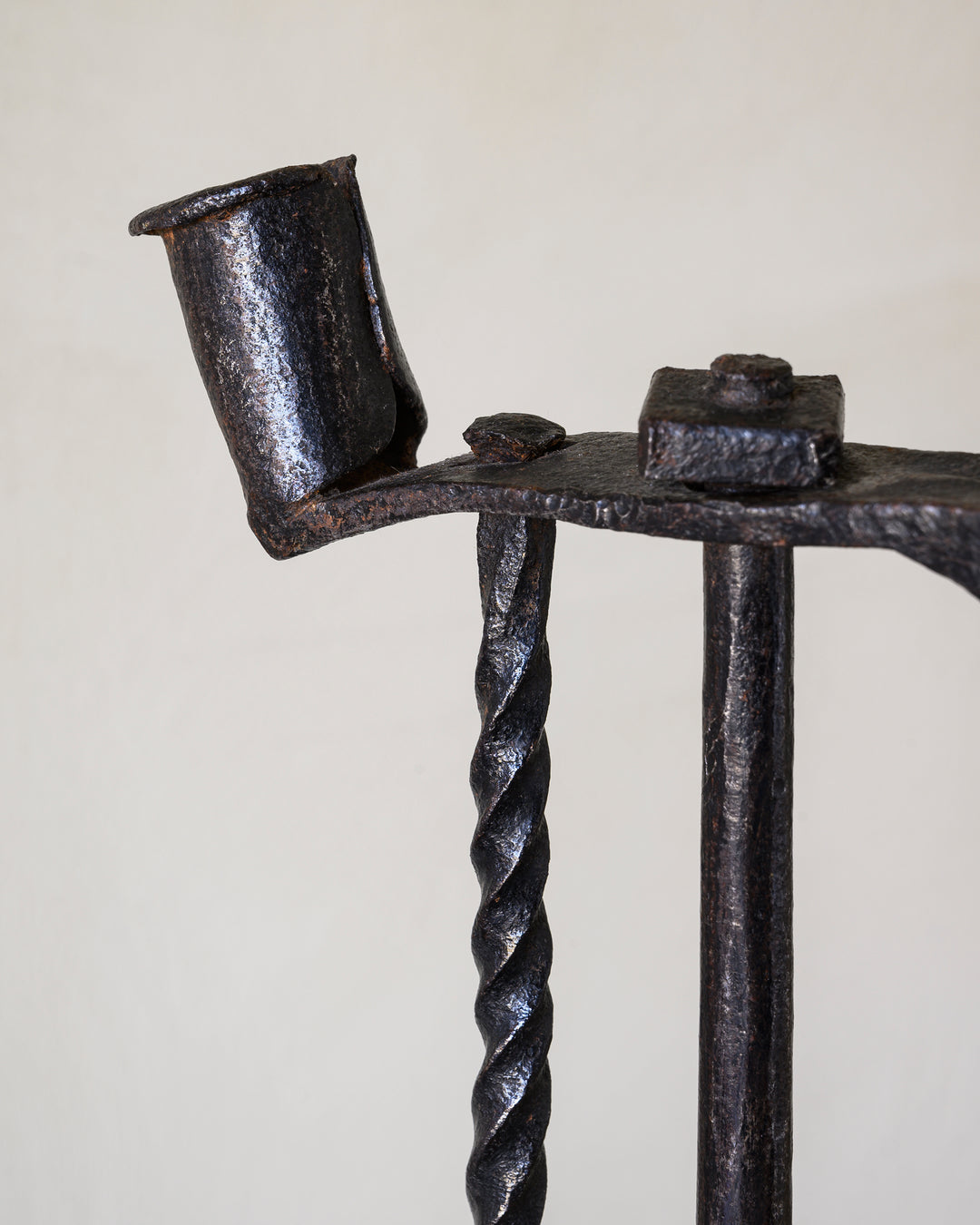 Wrought iron tripod candle holder