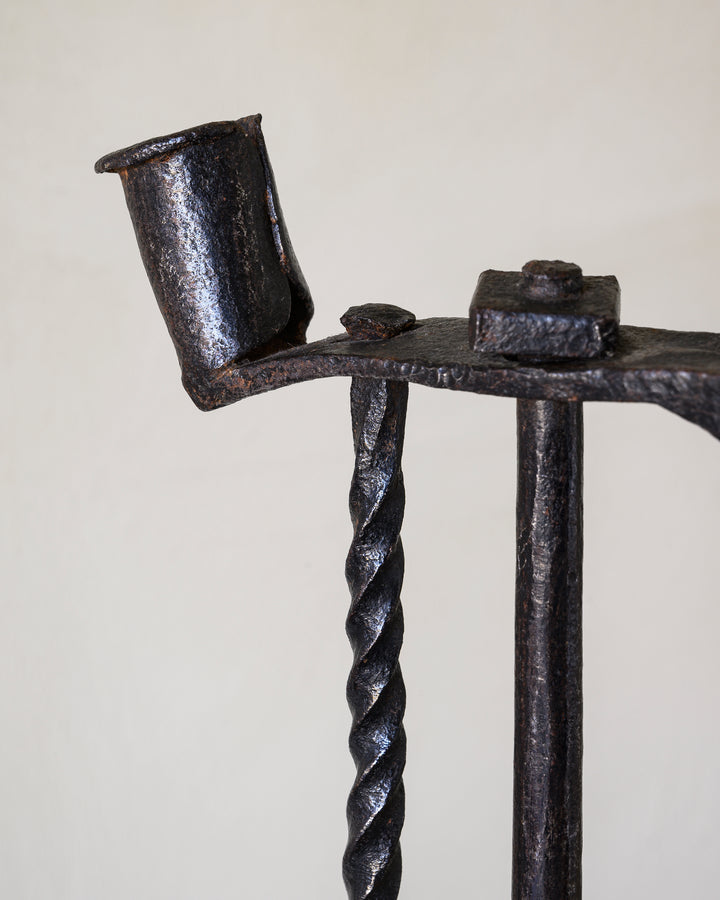 Wrought iron tripod candle holder