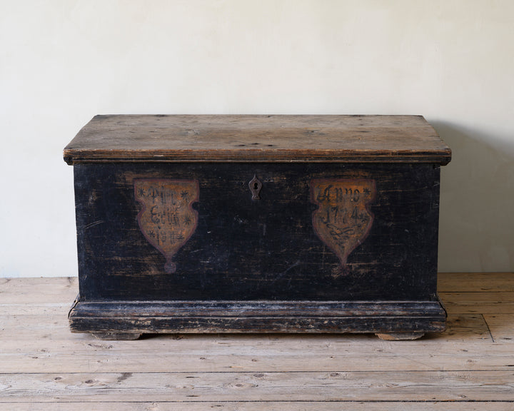Swedish flat topped dowry chest