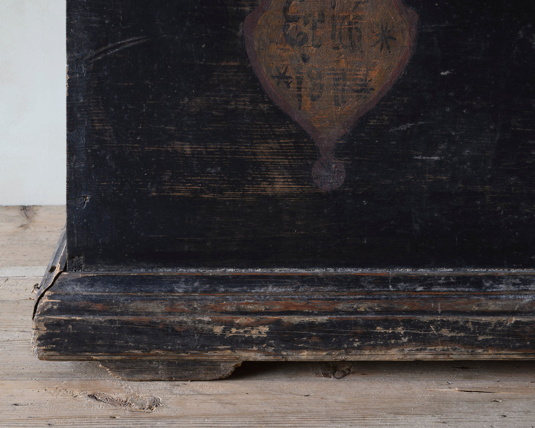 Swedish flat topped dowry chest