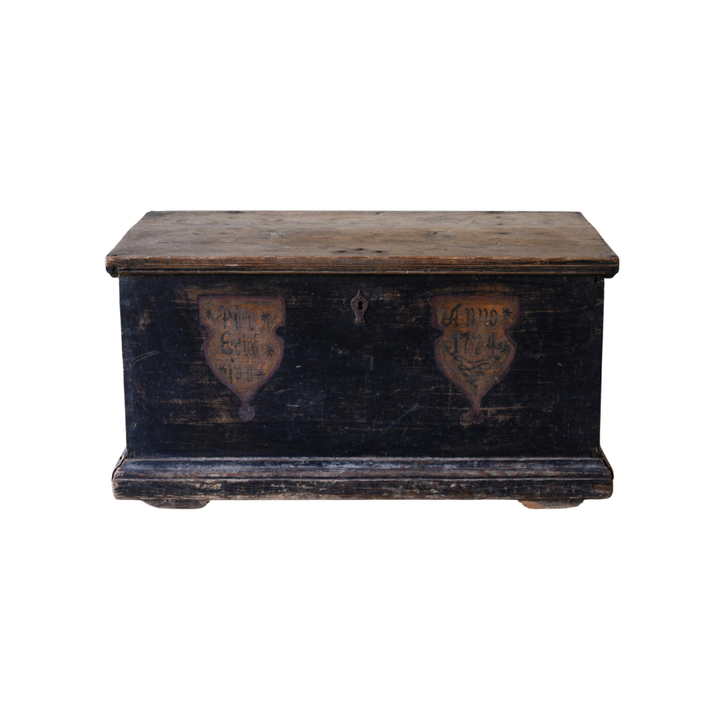 Swedish flat topped dowry chest