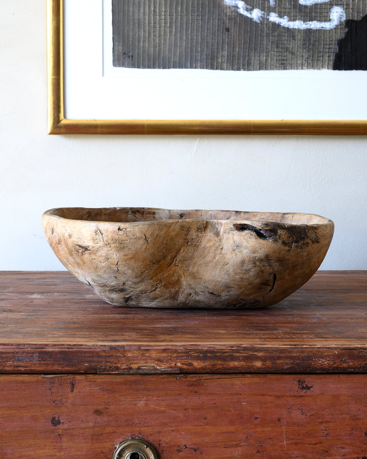 folk art root wood bowl