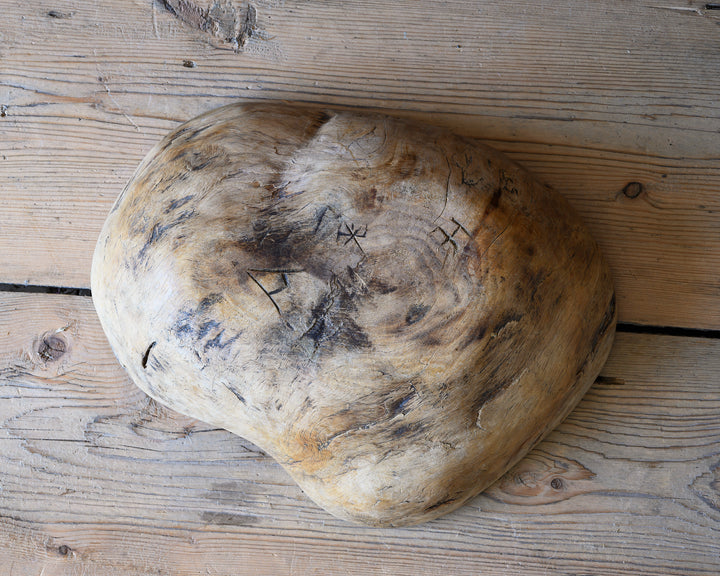 folk art root wood bowl