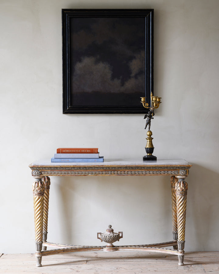 Gustavian gilt wood console table