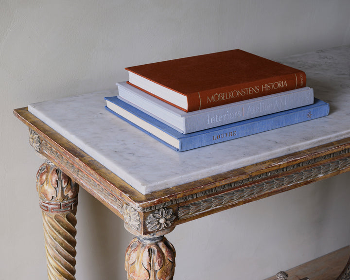 Gustavian gilt wood console table
