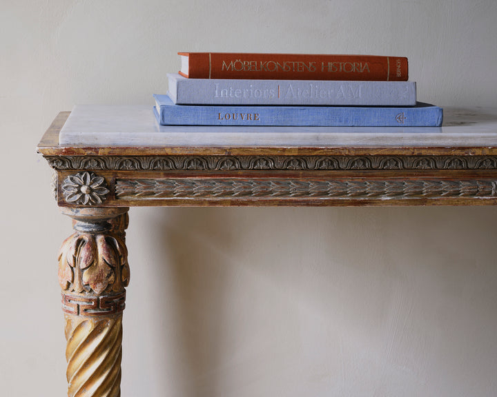 Gustavian gilt wood console table
