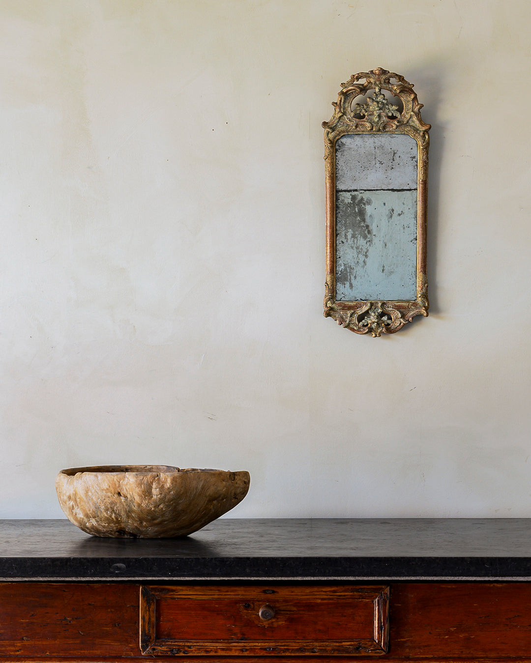 Gilt-wood Rococo mirror