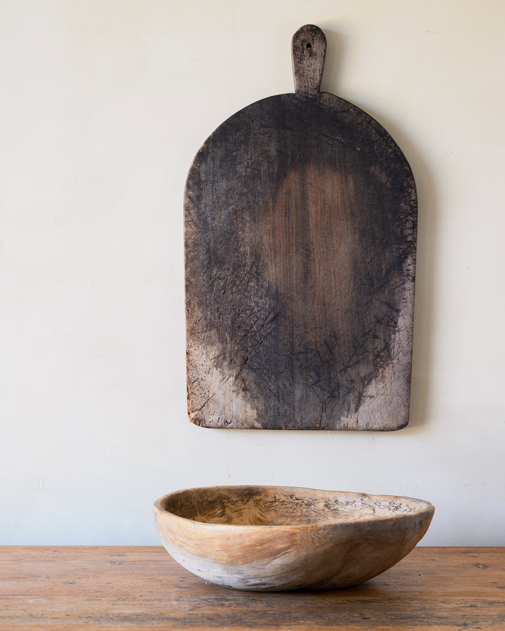 folk art root wood bowl