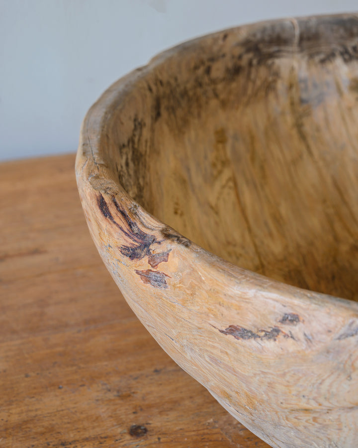 folk art root wood bowl