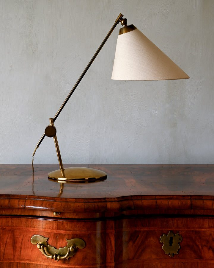 Adjustable brass table lamp
