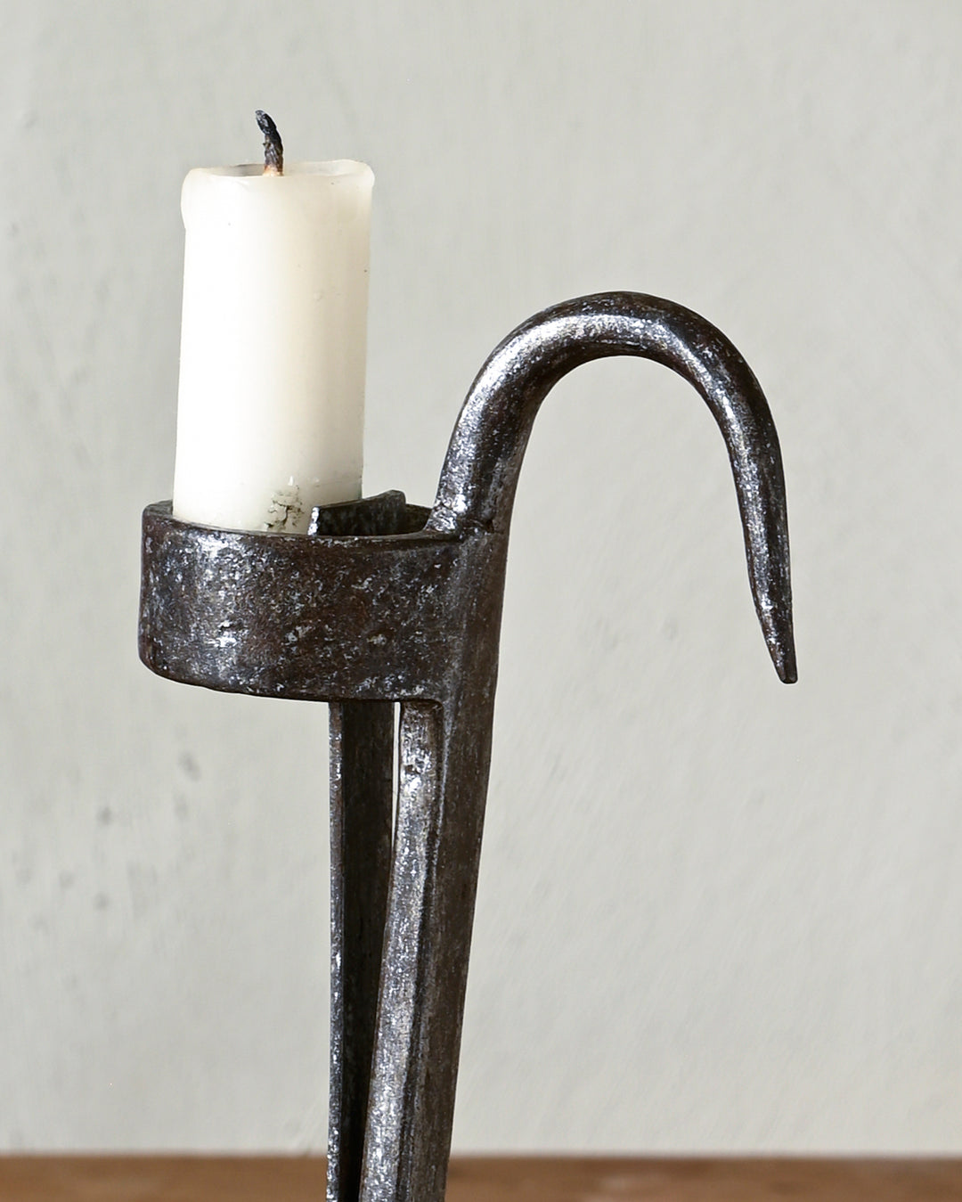 folk art wrought iron candlestick