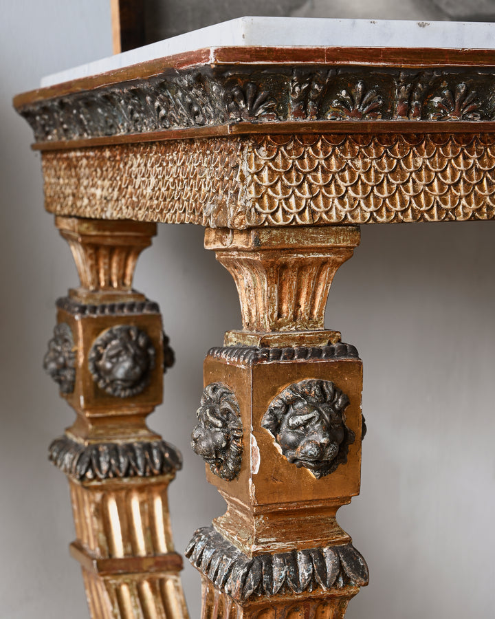 Gustavian gilt wood console